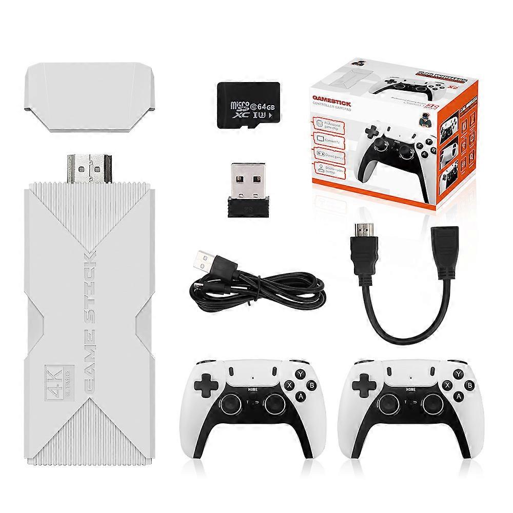 HD 4K Classic Retro Game Console, 2.4G Wireless Retro Game Console Double Family Game Console Plug & Play Game Console Emulator Support 50+ Games Simu