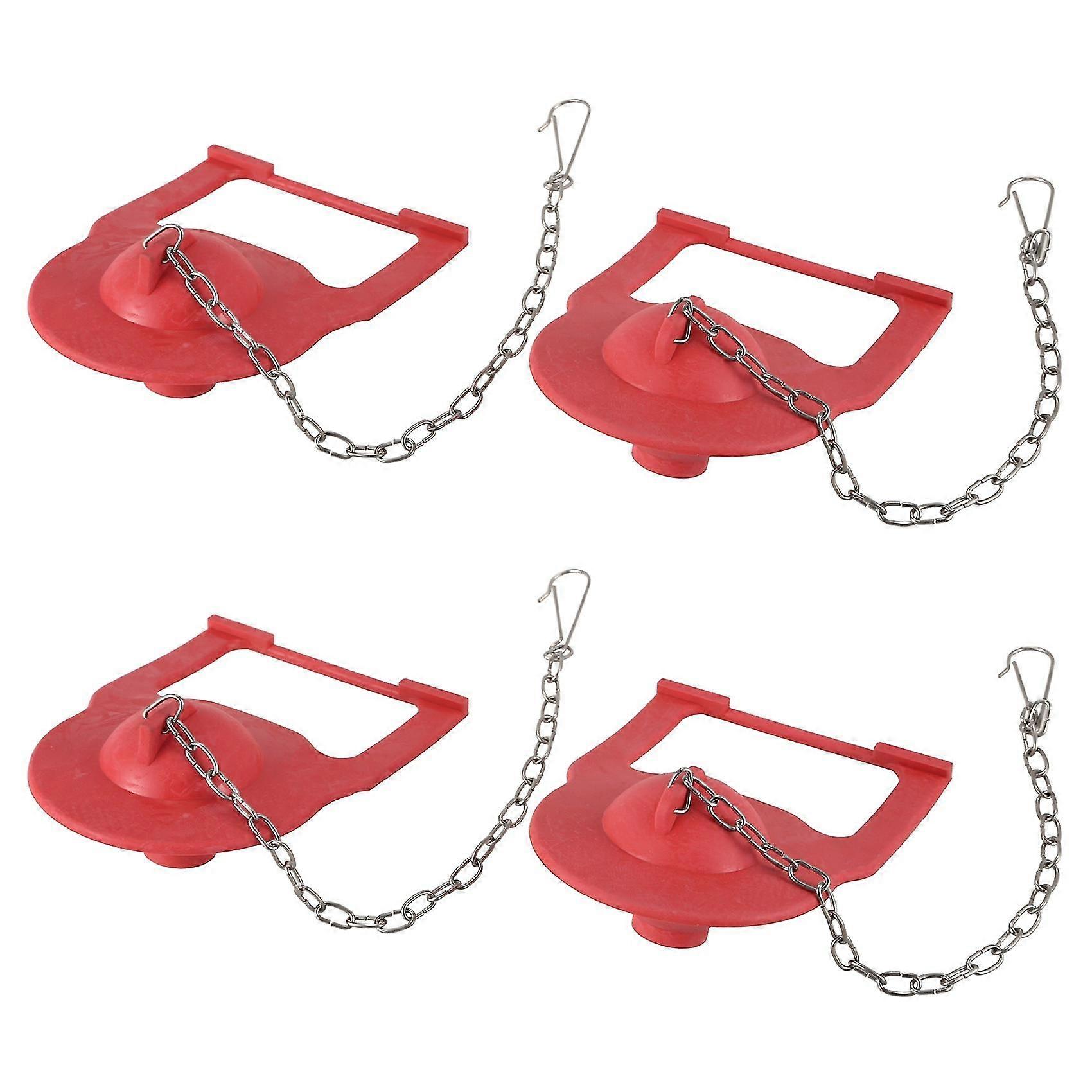 4 Pcs 2 Inch Toilet Flapper For Shark-fin Flapper Replacement Kit, Replace For , With Steel Chain A