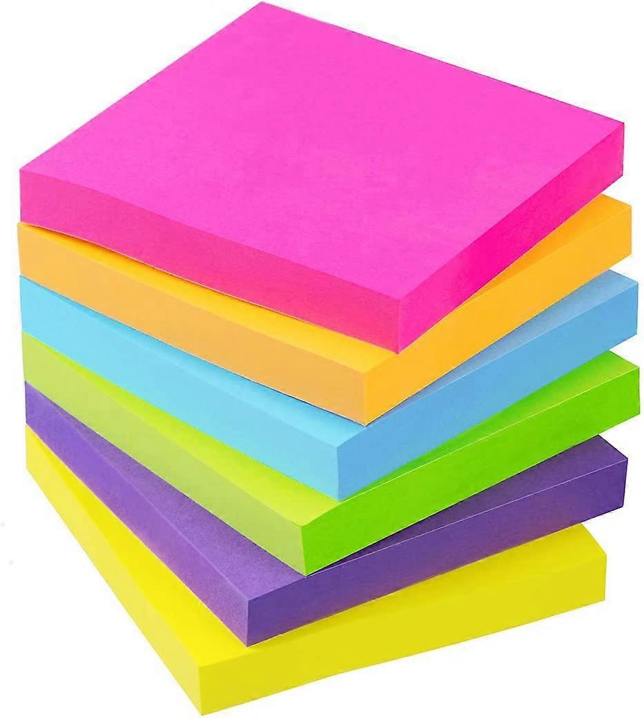Sticky Notes 3x3 Self-Stick Notes 6 Bright Multi Colors Sticky Notes 6 Pads 100 Sheet/Pad