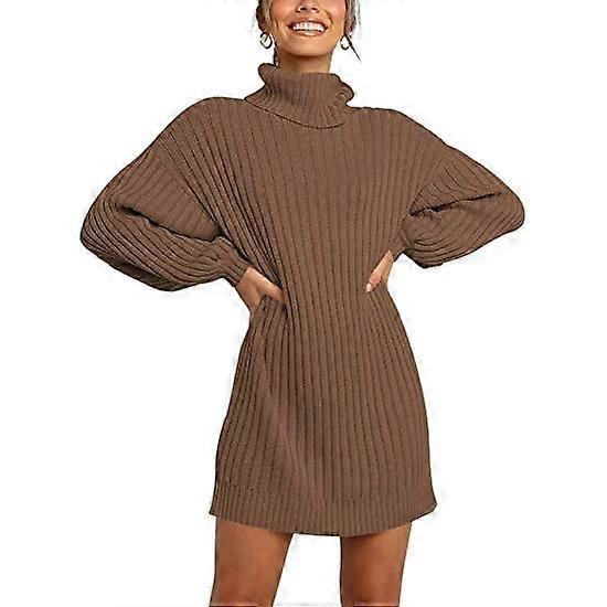 Women's Sweater Dress Turtleneck Knit Oversized Pullover Dresses