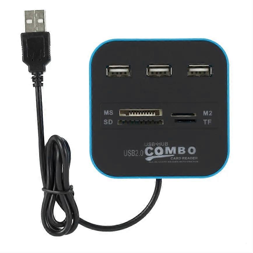 Grwibeou USB Hub Combo 3 Ports USB 2.0 Micro Card Reader SD/TF USB Splitter Hub Combo All In One for PC Computer Accessories
