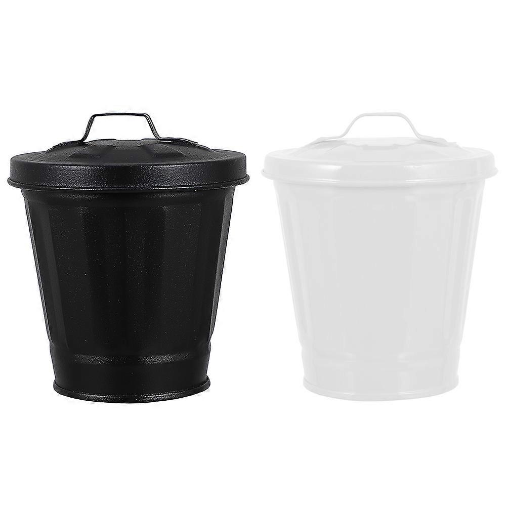 2 Pcs Trash Can Outdoor Garbage Can Bathroom Kitchen Trash Bin Trash Container Table Flower Pot