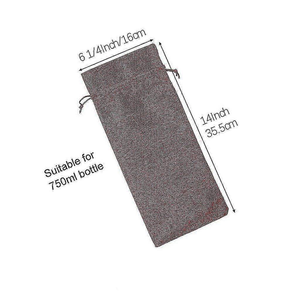 10 stk. jutevinposer, gaveposer av hessianvinflasker