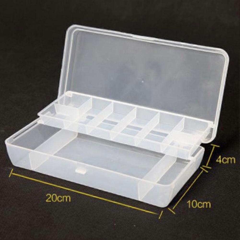 Toolbox 2 Layers Fishing Tackle Box Bait Compartments Portable Tool Case Screw Hardware Plastic Storage Box Blue