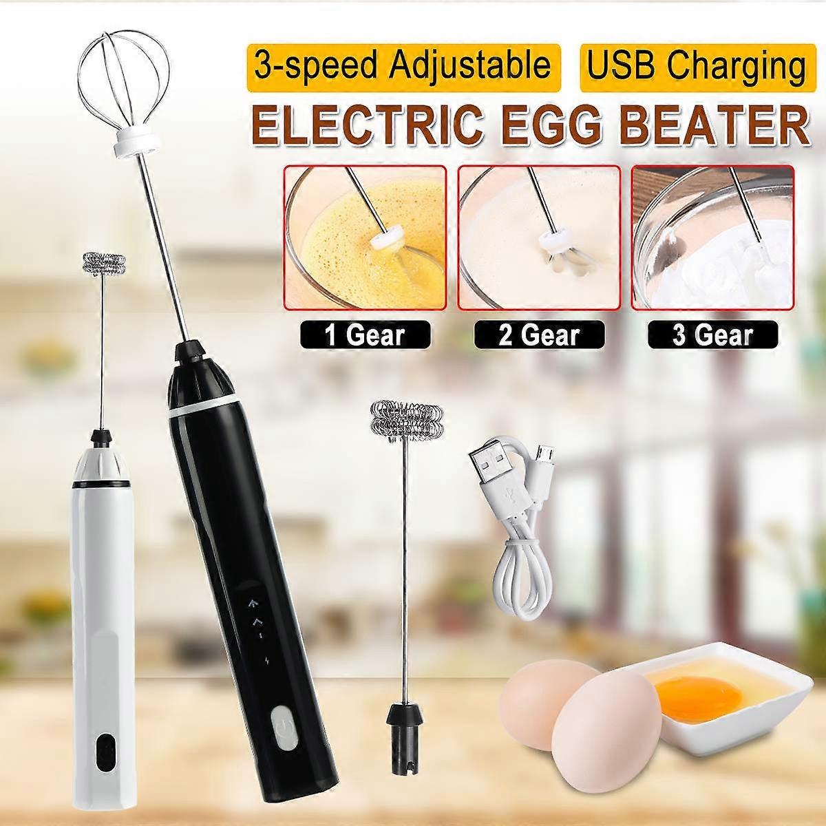 Electric Coffee Mixer Rechargeable Milk Shaker Maker Frother Foamer USB Charging egg Beater Handheld 3-Speed Adjustable