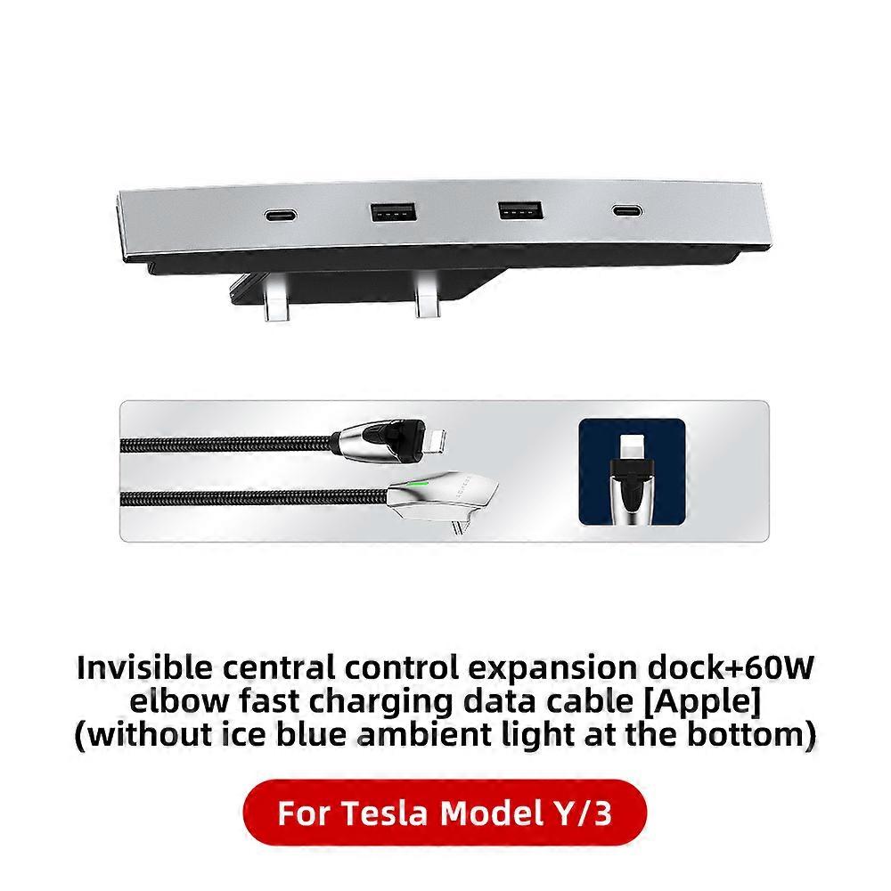 Intelligent Docking Station For Tesla 27W Quick Charger USB Shunt Hub For Model 3 2021 2022 Model Y Central Control Splitter