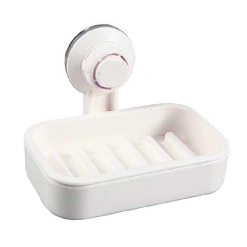 Bathroom Shower Soap Suction Cup Box Storage Tray Holder Container Organizers