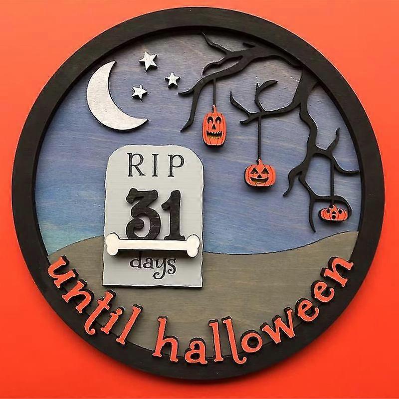 2023 Halloween nedräkning Husskyltar och prydnader Trähantverk Skräck Atmosfär Dekoration