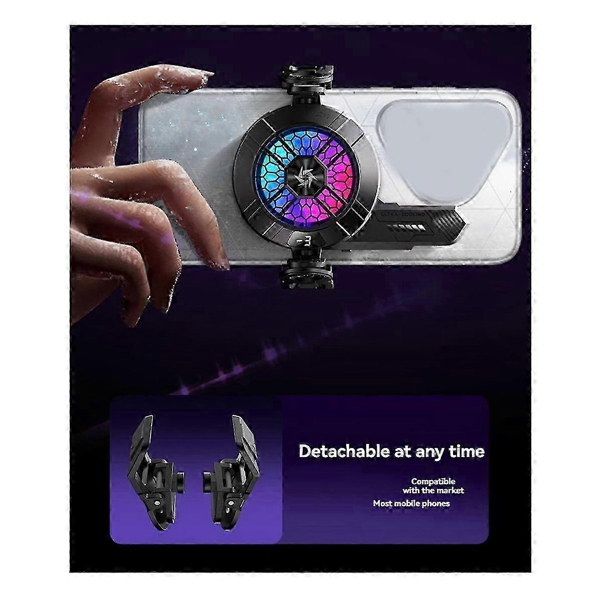 SL33 Mobile Phone Cooling Fan, Semiconductor Magnetic/Back-Clip Game Cool Heat Sink for IOS & Android