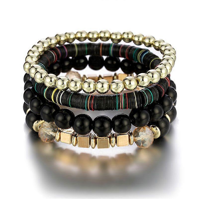 1PCS Bohemian Stackable Bead Bracelets, Multicolor Stretch Bead Bracelets for Women, Layered Bead Bracelets