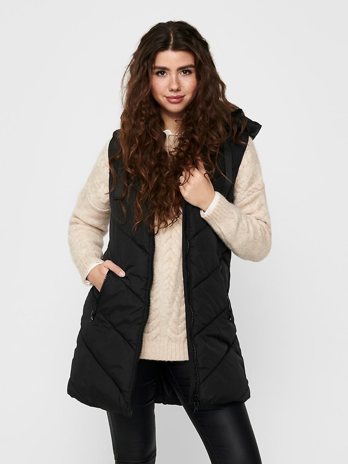 JDY Kvinder Vinter Quiltet Vest SKYLAR Lang Essential Puffer Transition Jakke uden