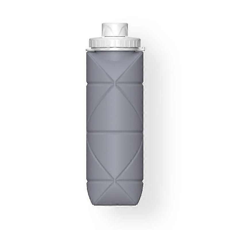 Bidon d’eau pliant portable en silicone Gris 600Ml
