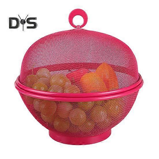 Large Capacity Mesh Fruit Basket with Lid Fly-Proof Fruit Bowl Easy to Clean Dishwasher Safe Fruit Basket with Cover