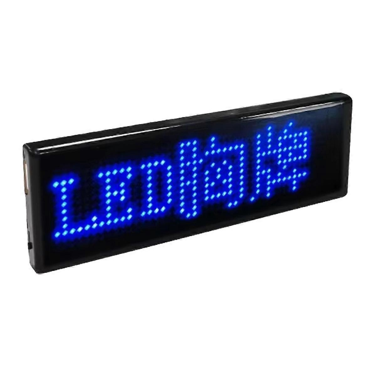 flerspråklig LED Digital Badge USB Oppladbar DIY Programmerbar Tekst Navneskilt Rullende Tag Skilt