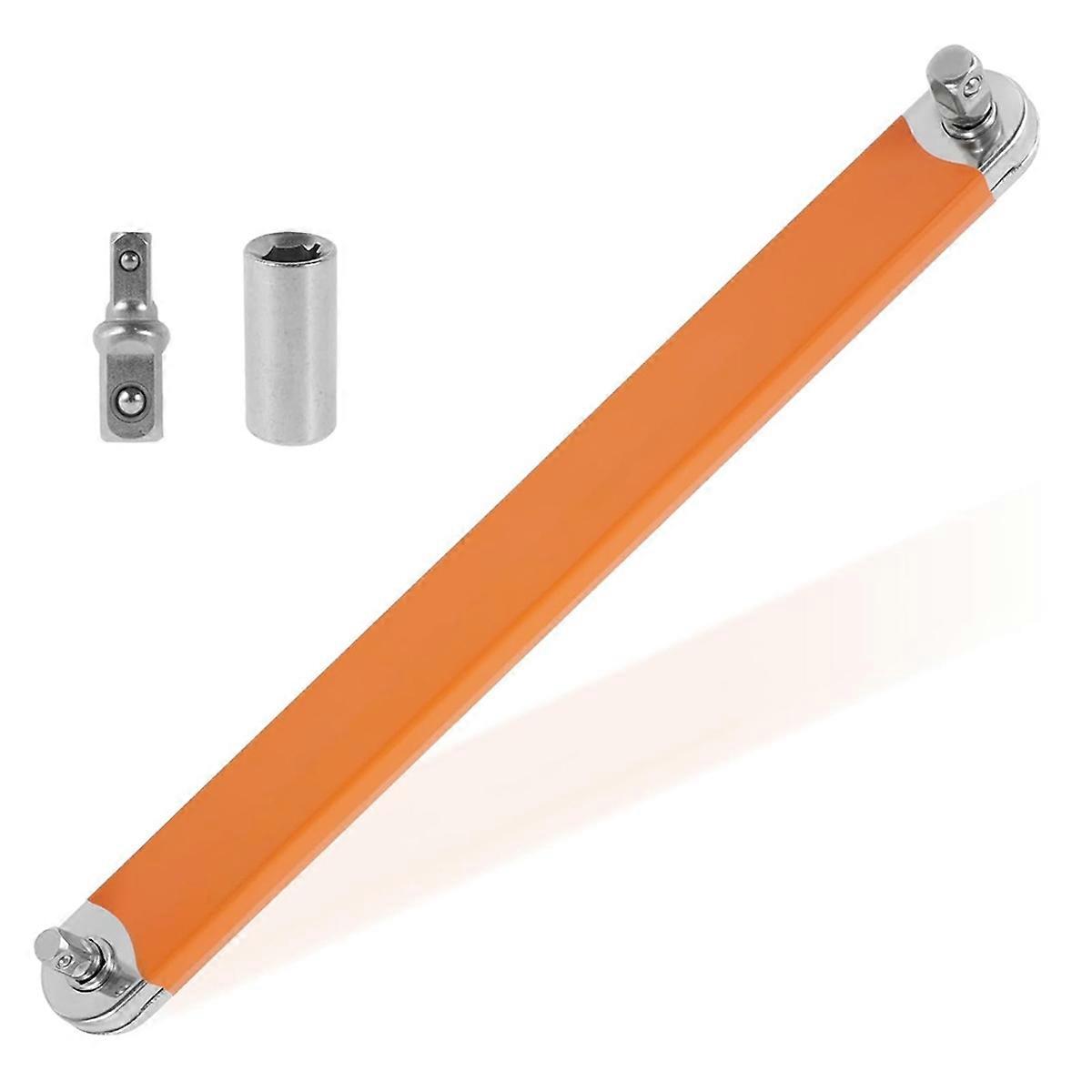 Offset Extension Wrench with Square Drive Adapter Socket, Universal Extension Wrench for Small Locations
