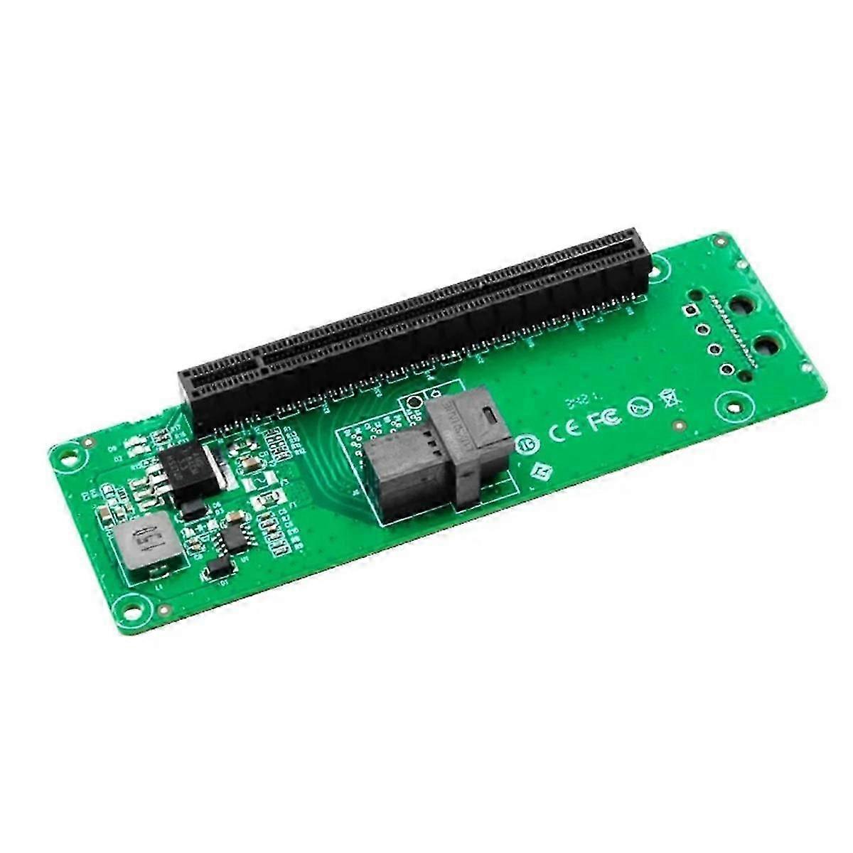 1 منفذ PCIe فتحة فتحة بطاقة SFF-8643 إلى PCIe X16 فتحة محول مع موصل طاقة 15Pin