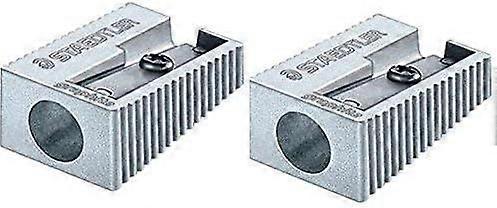 Staedtler Single Hole Quality Aluminium Pencil Sharpener X 2