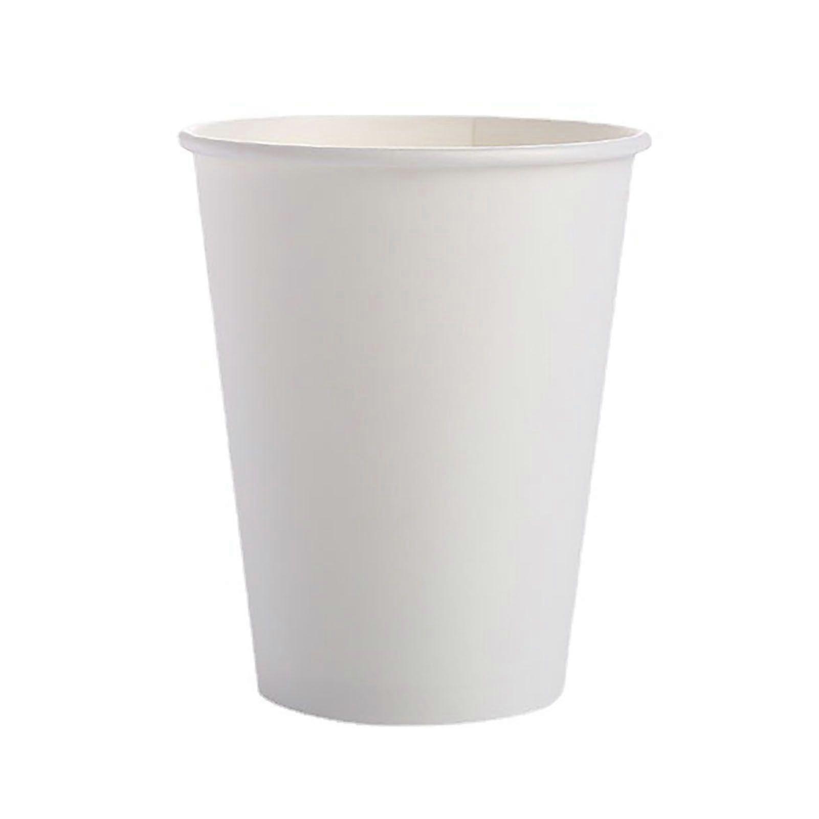 50PCS Paper Cups Rolled Edges Heat Resistant Leak Proof Environmentally Friendly for Home Office Classroom White