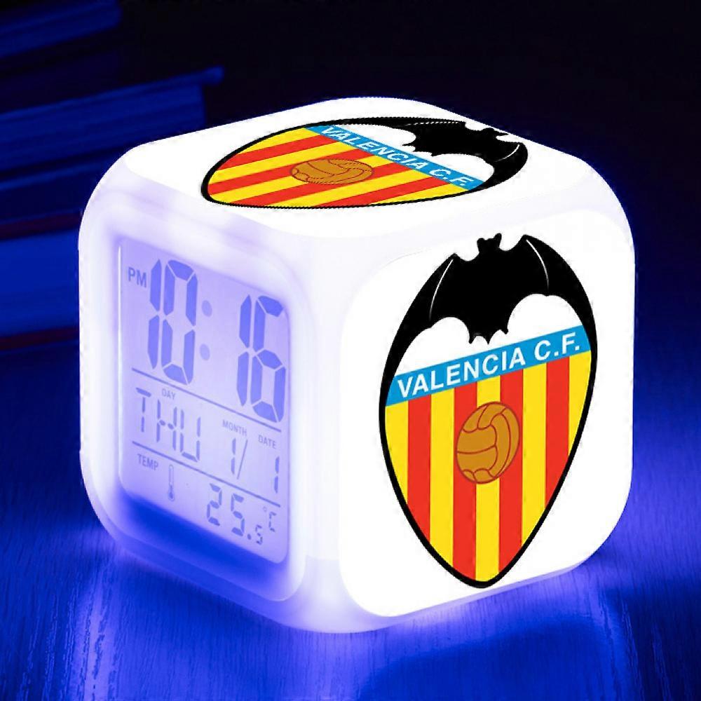 LED electronic alarm clock, colorful square alarm clock, 3-sided color pattern clock