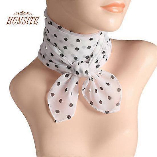 Women Scarf Dot Print Color Matching Thin Breathable Lightweight Neck Decoration Chiffon Lady Head Neck Square Scarf Clothes Accessory