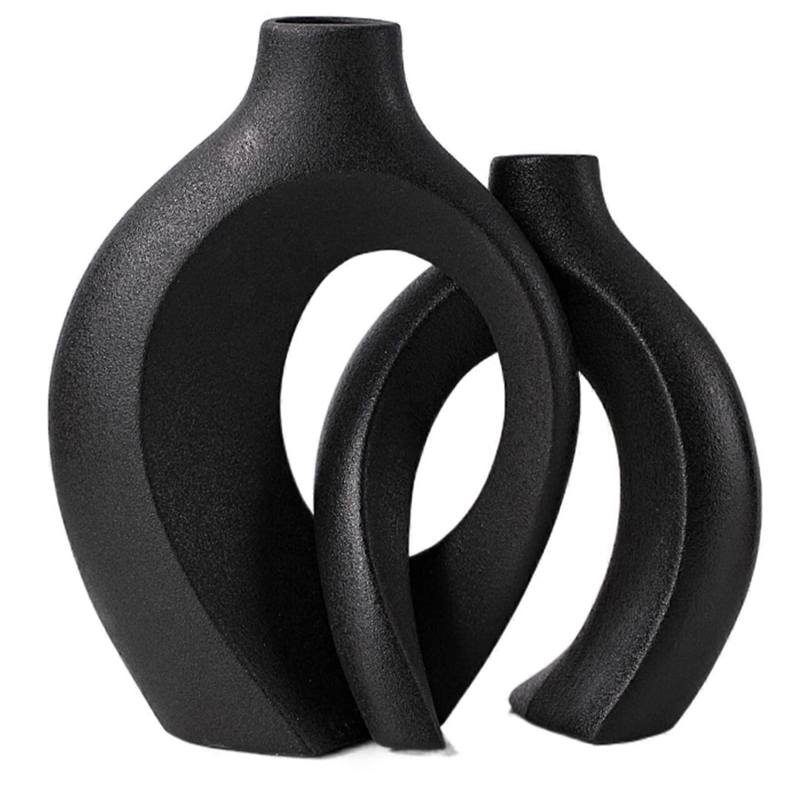 2 Sets of Hollow Ceramic Vases, 6.3"x8"