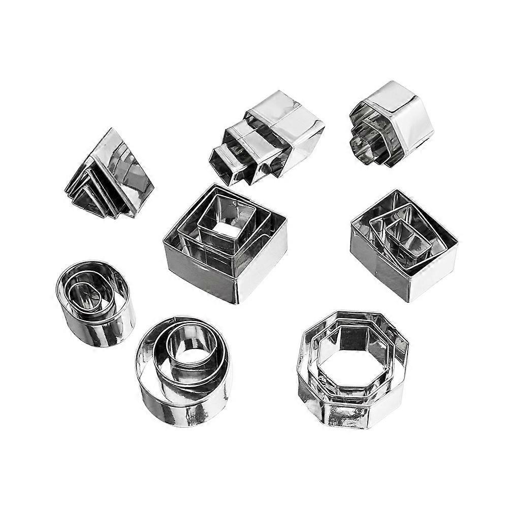Mini geometric cookie cutter set 24 stainless steel molds