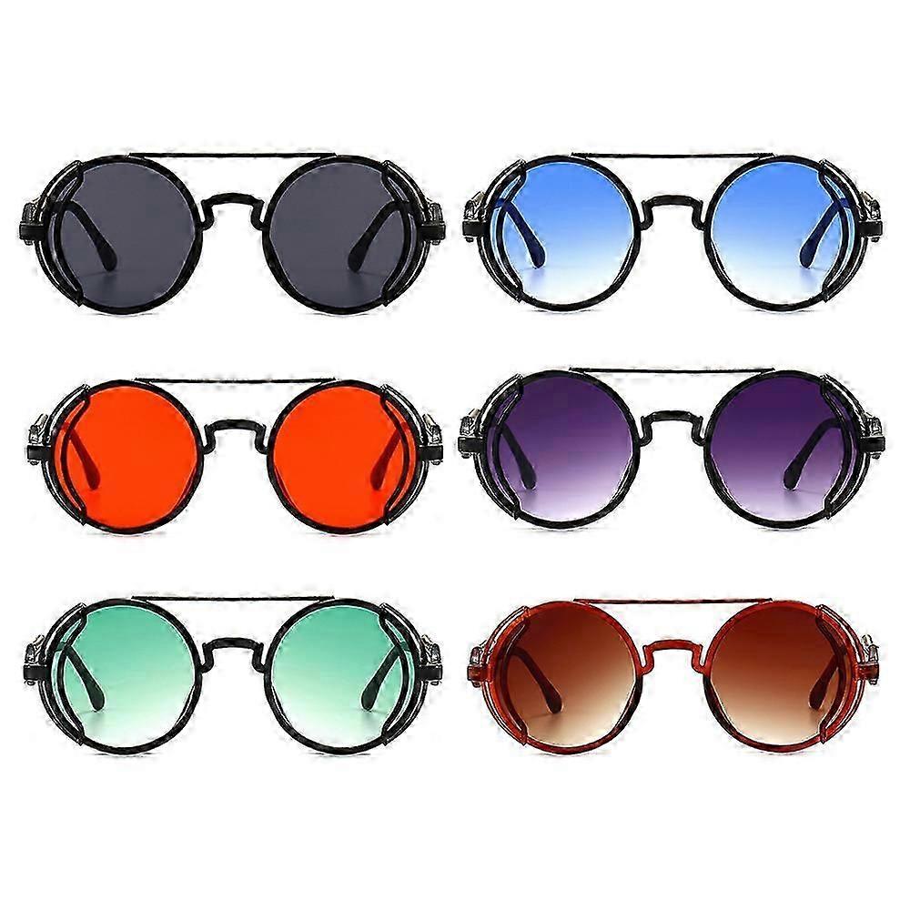 Retro gótikus steampunk napszemüveg nőknek Férfi vintage stílusú kerek lencsés fémkeretes hippi napszemüveg