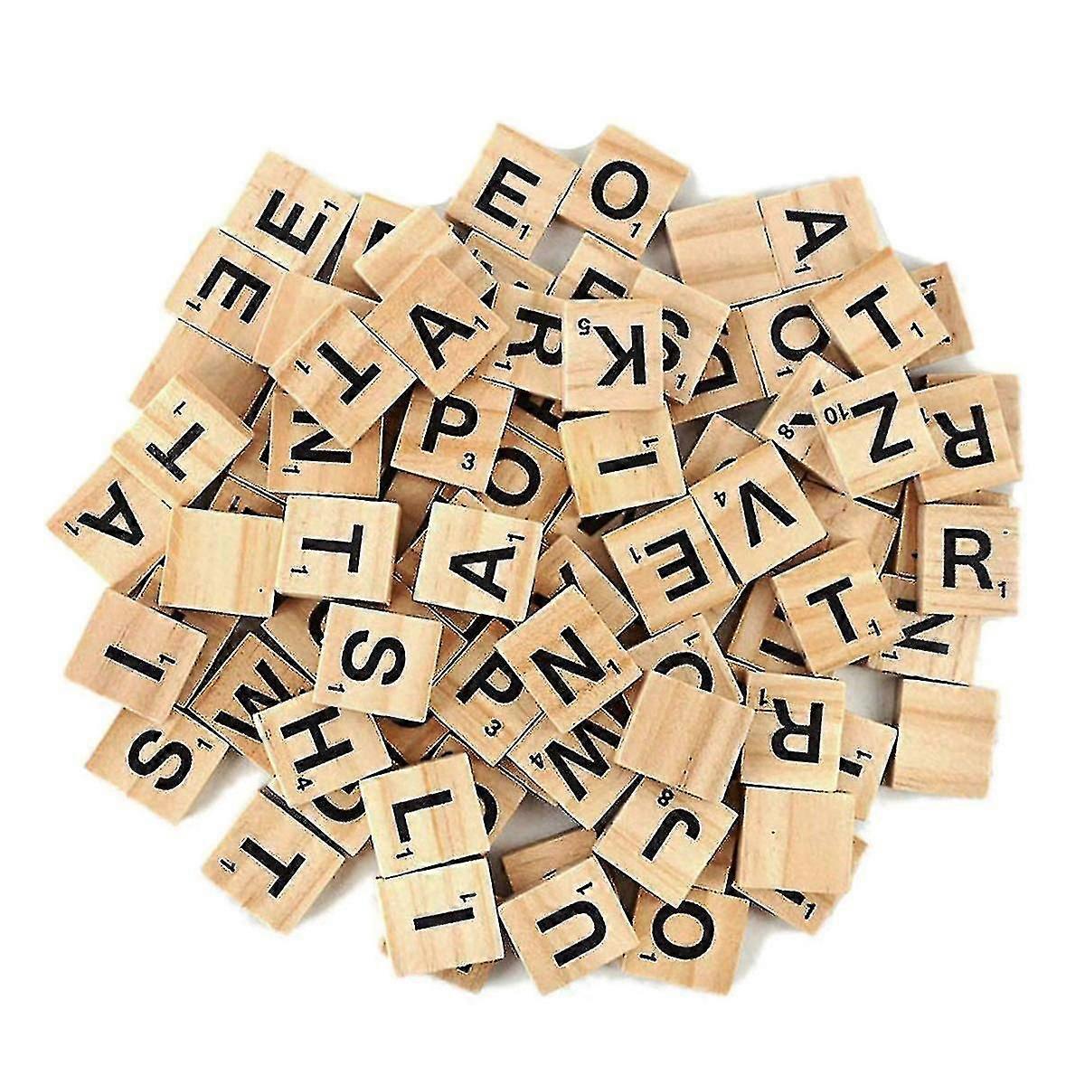 ボードゲーム、結婚式のフレームとウォールアートのための100pcs木製アルファベットタイルスクラブル交換文字