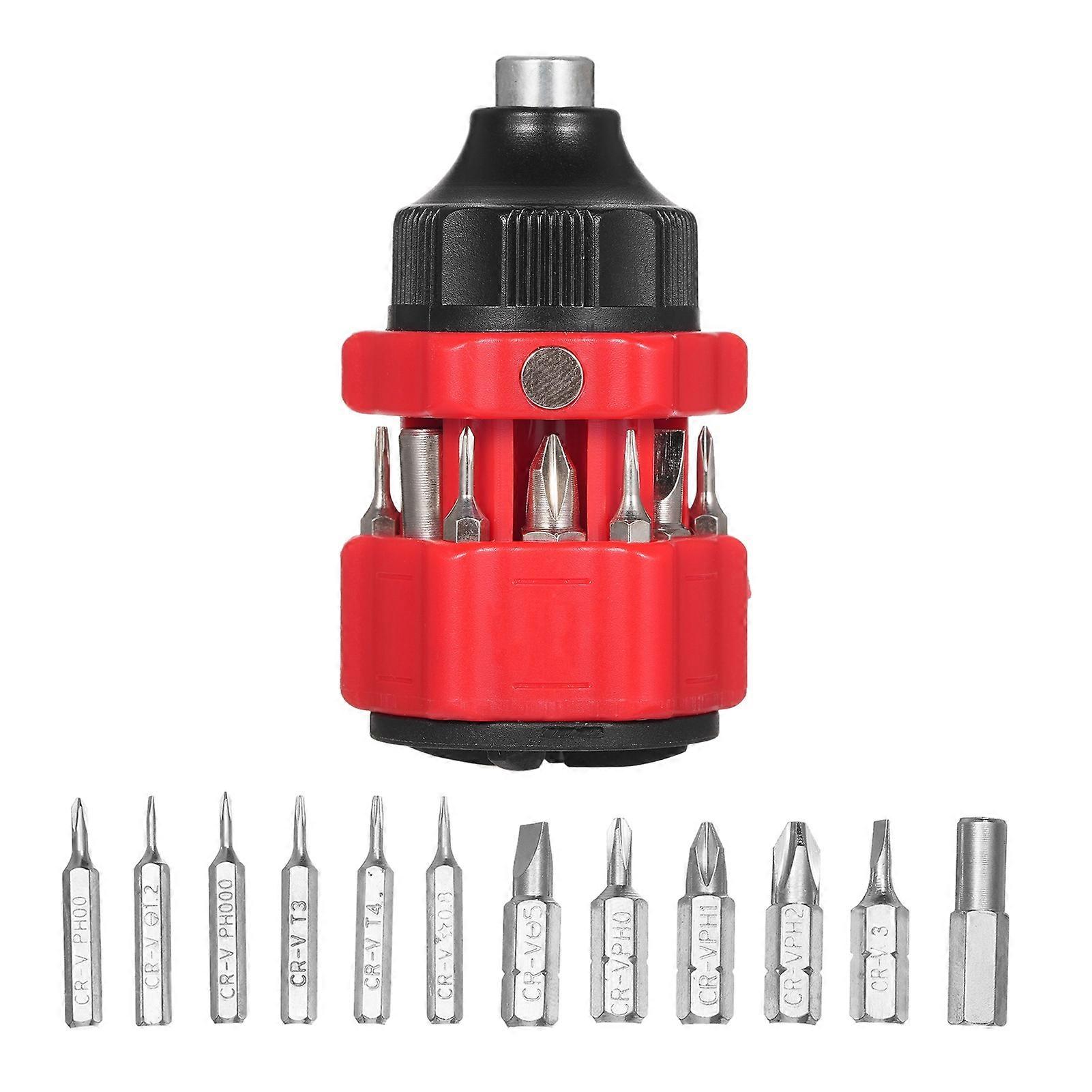 12-in-1 Multifunction Mini Combination Ratchet Screwdriver Kit Multi-Bit Set Multi Screwdriver Tool Mobile Phone Repair Kit