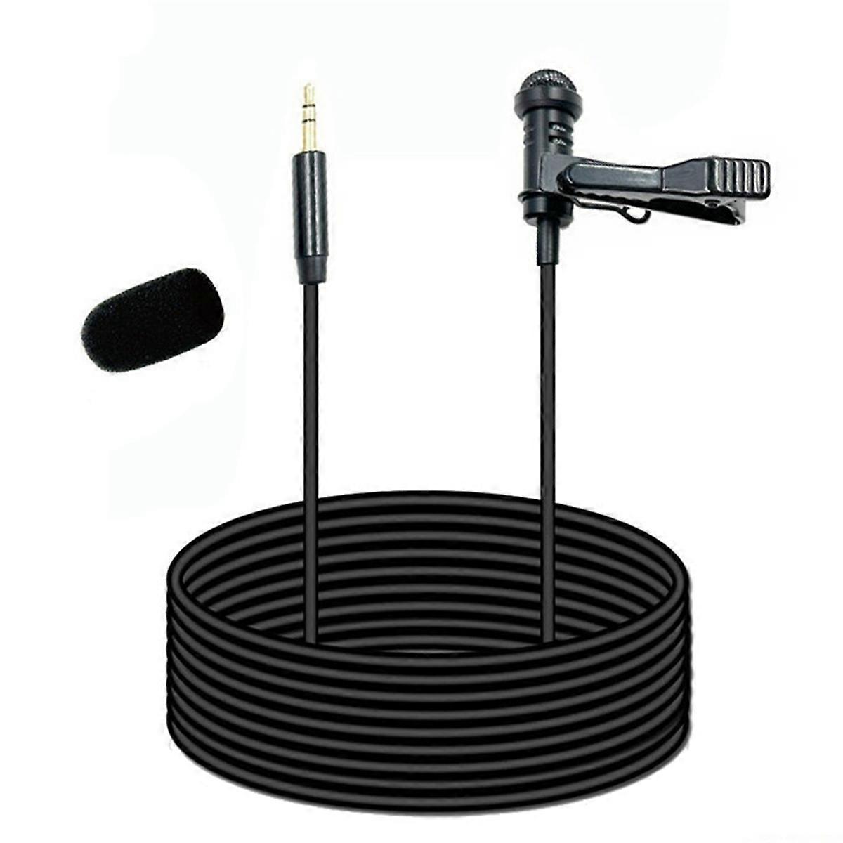 3.5mm Lavalier Microphone Lavalier Mic Clip-on External Buttonhole Microphones for Microphone 1.5M