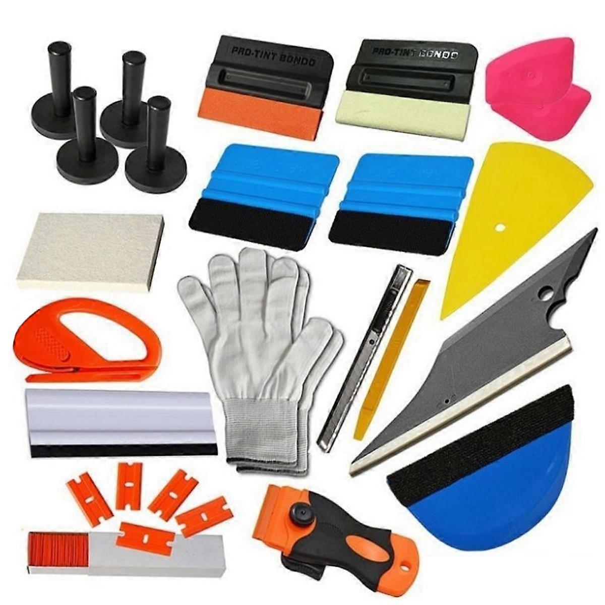 Car Tint Film Kit Covering Film Tools Kit Including Plastic Scraper, Utility Knife and Blades