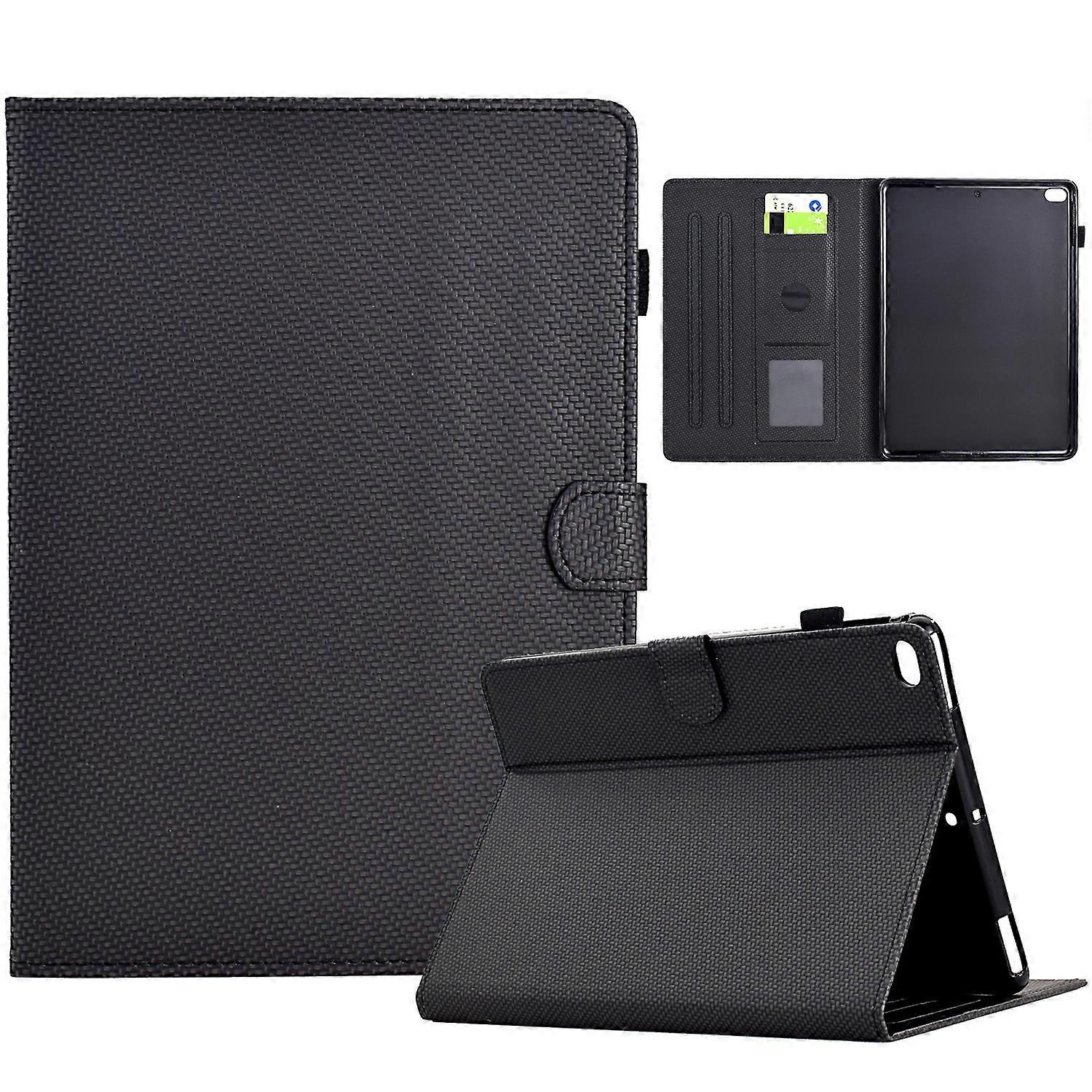 Solid Color Fiber Texture Smart Tablet Leather Case