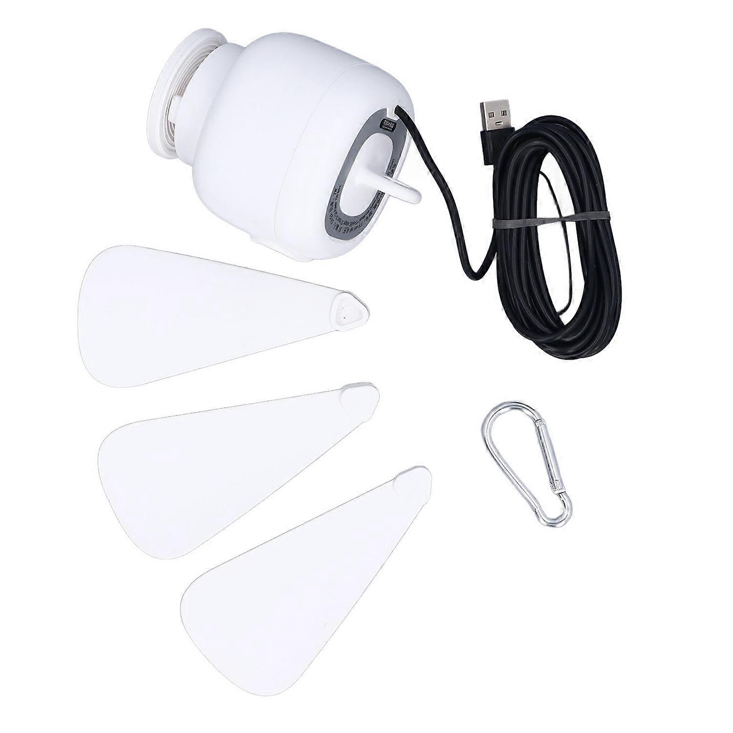 Portable Hanging Ceiling Fan 3 Wind Speeds Mini USB Tent Fan with 3 Detachable Blades Quiet for Camp