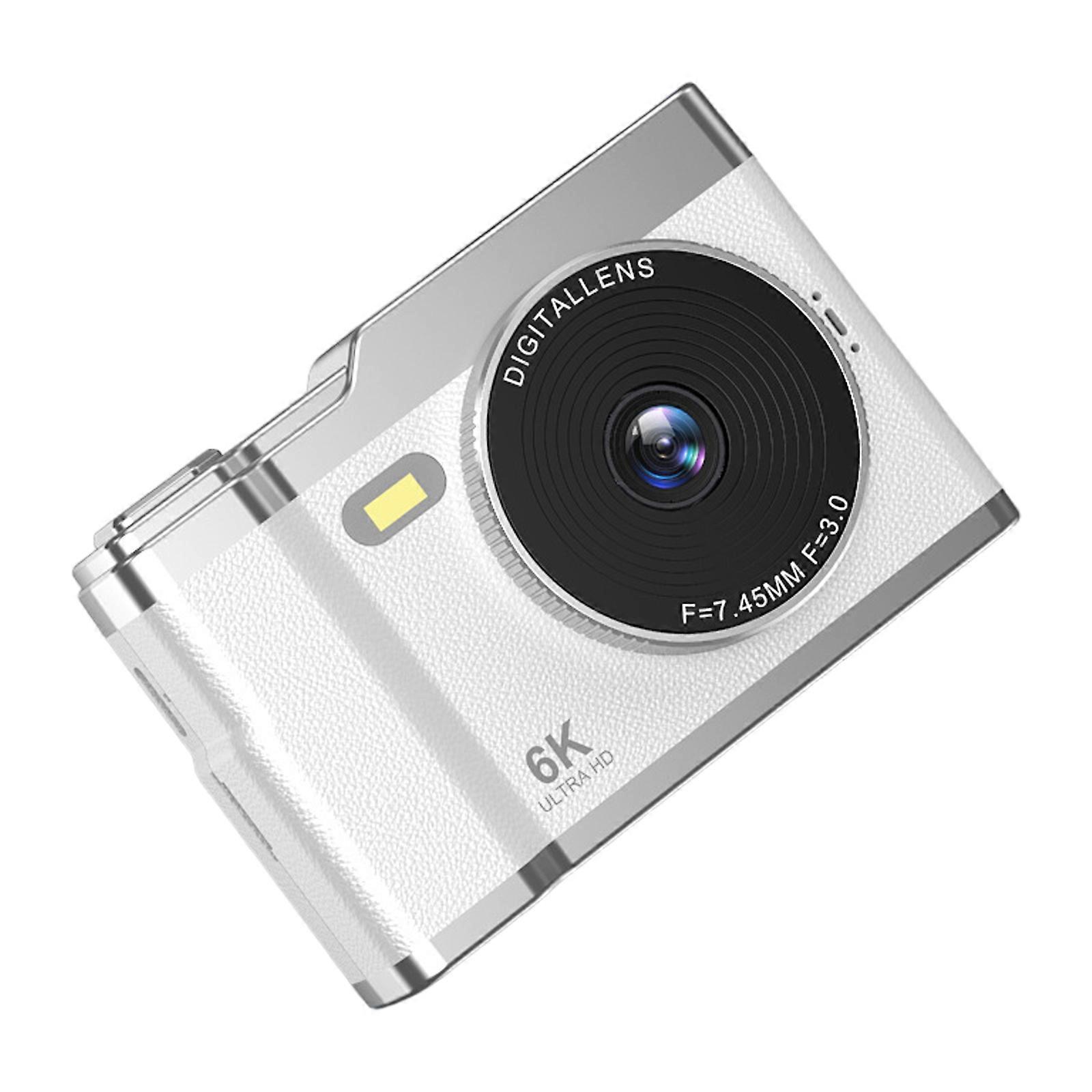 Pocket Sized 6400W Pixel Camera Kids Digital Camera with Wireless Sharing and OTG Support for Social Media Posts White