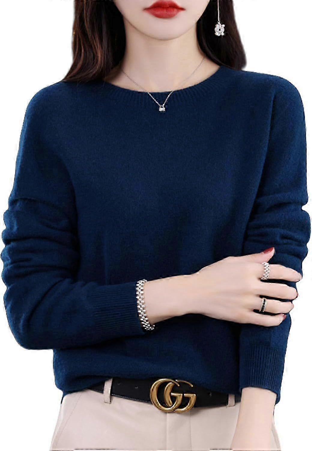 Pulls en cachemire pour femmes, Pull en cachemire pour femmes, Pull en cachemire à col rond à manches longues doux S