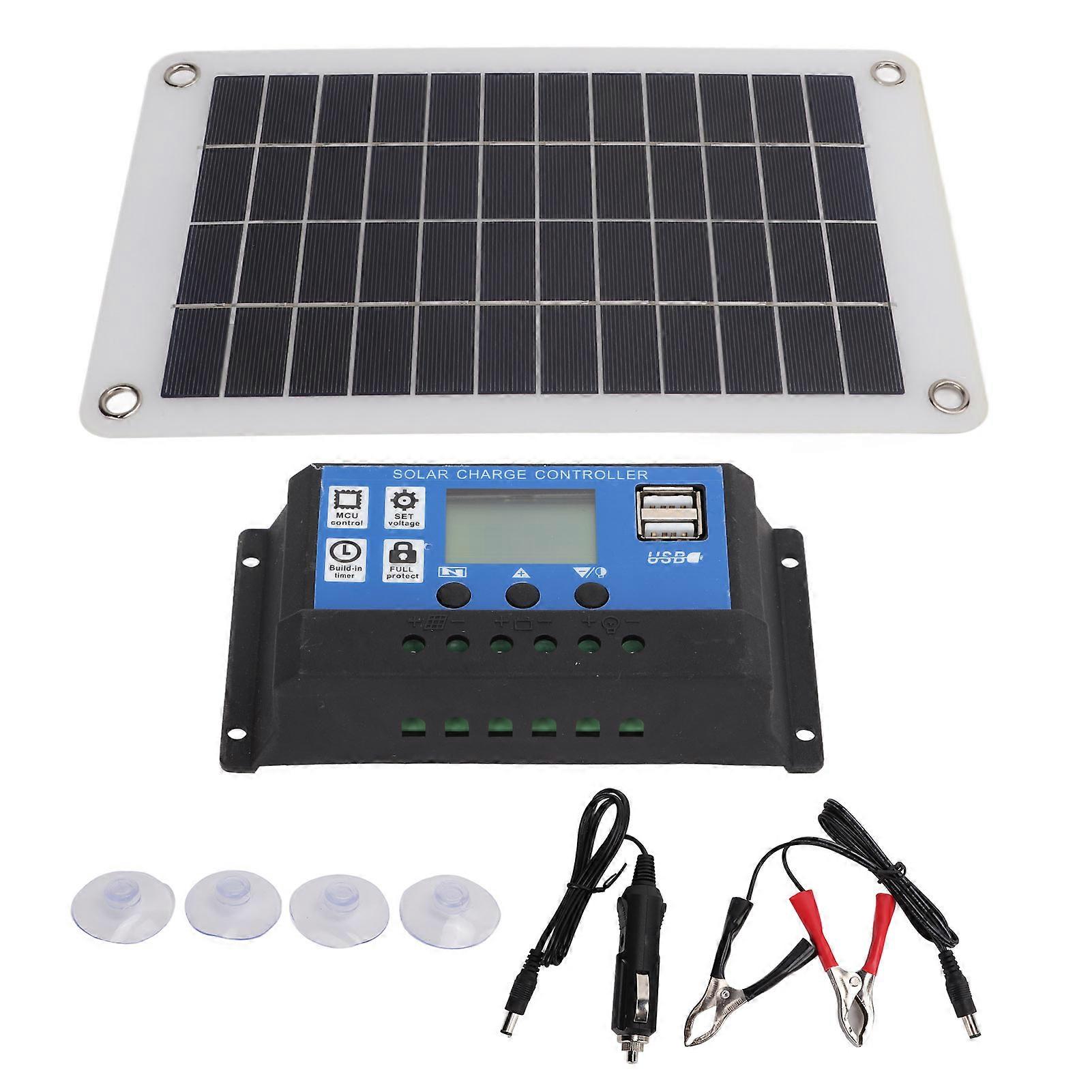 8W Outdoor Polysilicon Solar Panels Kit Waterproof 100A Portable Solar Charge Controller Kit