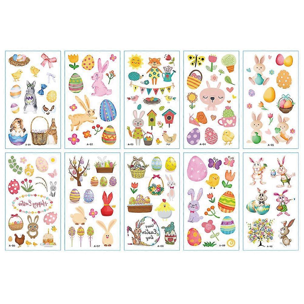 20 Sheet Easter Stickers Cartoon Rabbit Stickers Easter Egg Stickers