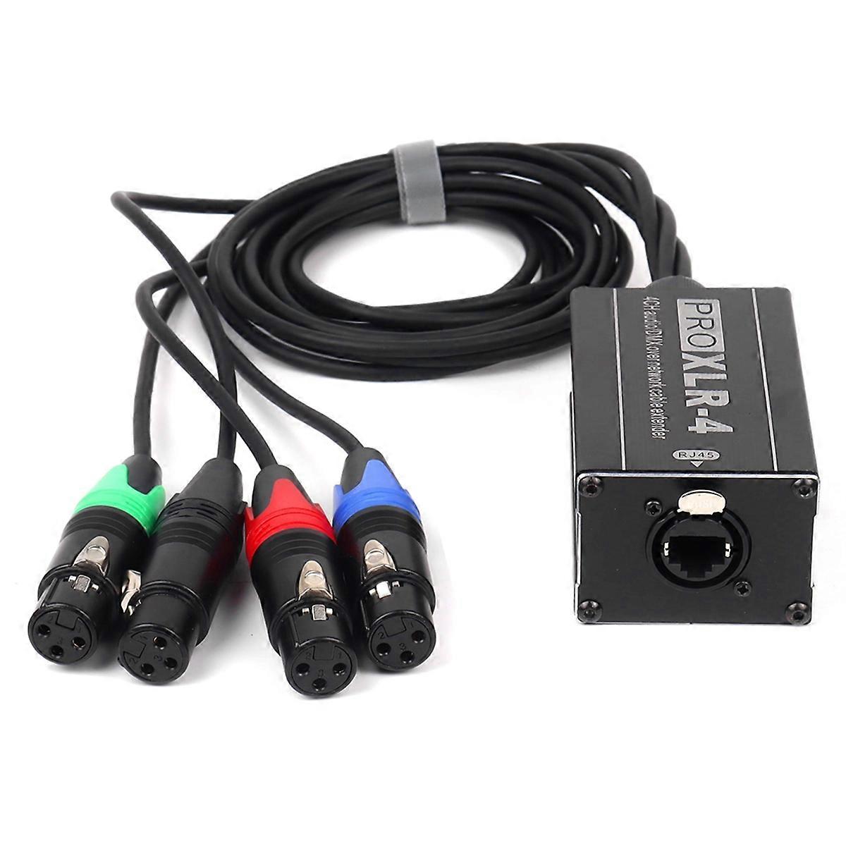 RJ45 to 4 Channel XLR Audio 3 Pin Splitter Female