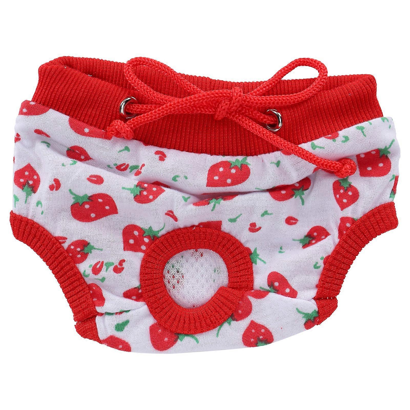 Pet Pigs Physiological Pants Strawberry Pattern Pigs Sanitary Underwear Reusable Diapers