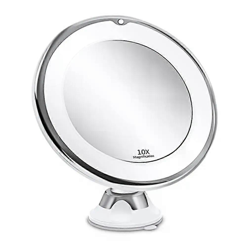 Fogless Suction Cup Mirror Shower Shave Make Up Fog Free Mirror with LED light