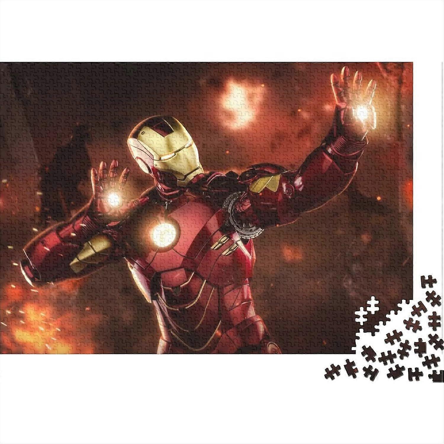 大人のためのアイアンマンジグソーパズル、映画ポスター、大人のためのジグソーパズルパズル、家族向けゲーム、ティーン、子供のための1000/500/300ピース、PT38