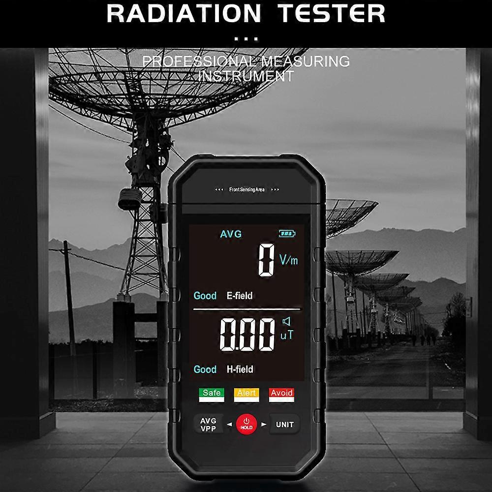 ET925PRO Handheld Portable Electromagnetic Radiation Tester Large LCD Display Electric Field Magnetics Field Radiation Test Data Hold Sound Light