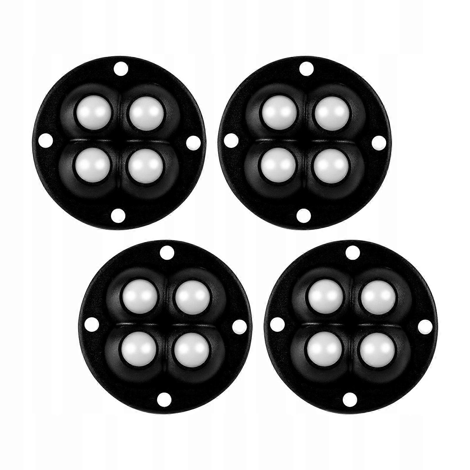 .4pcs Mini Lenkrollen Lenkrolle, 360 Grad Klebeperlen schwarz