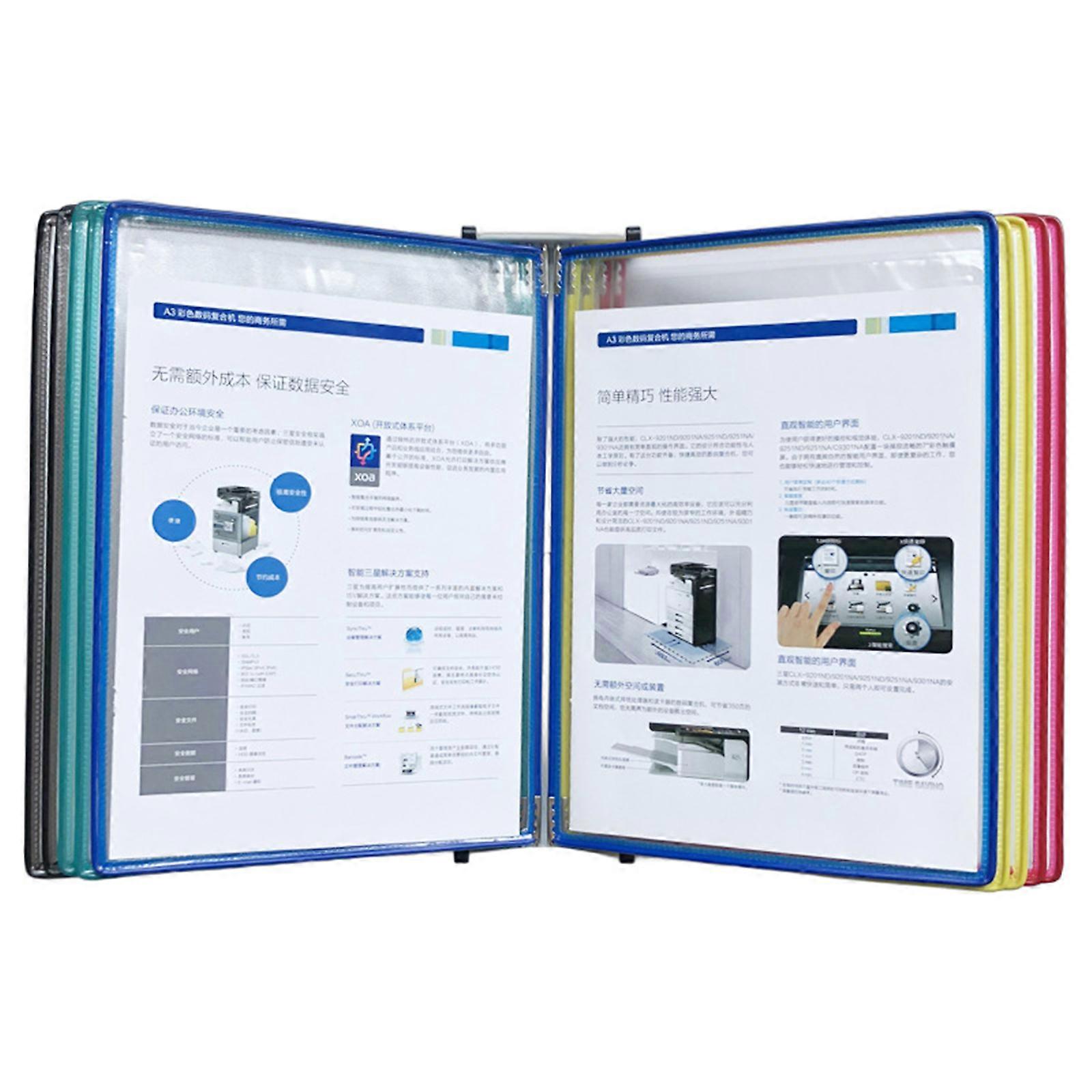 Wall Mounted Reference System Organizers 10 Easy-Loading Display Pocket for Warehouse, Laboratory  color