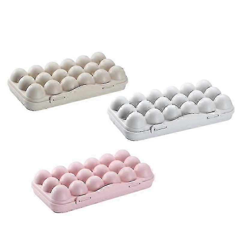 30X15cm Random Color Refrigerator Accessories 3pcs Egg Holder Plastic Egg Tray Egg Storage Container