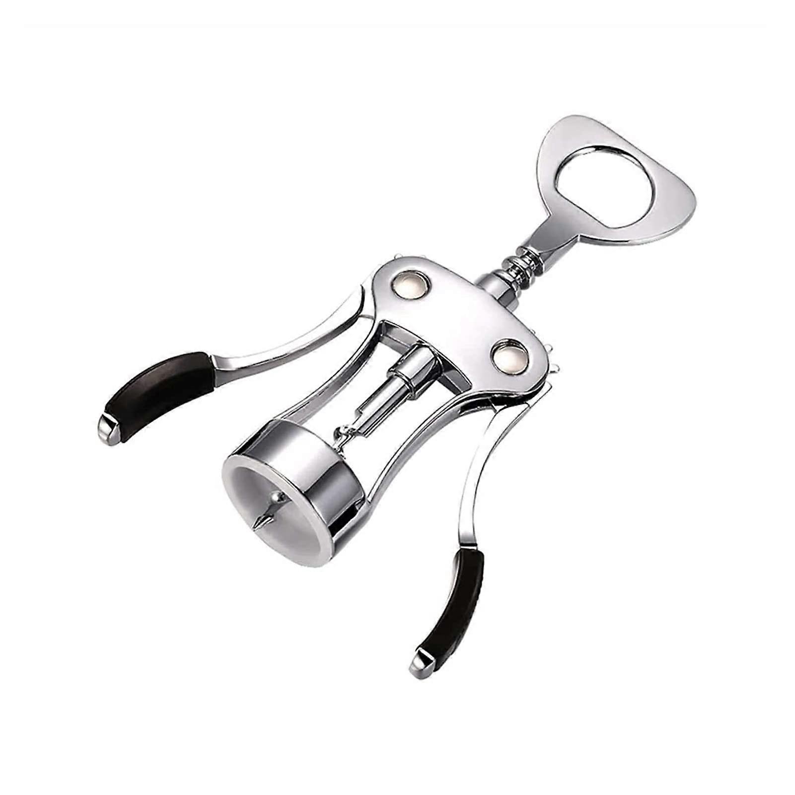 Opener, Premium Alloy Wing Corkscrew, Bottle Opener with Multifunctional Bottle Opener, Upgrade Silver
