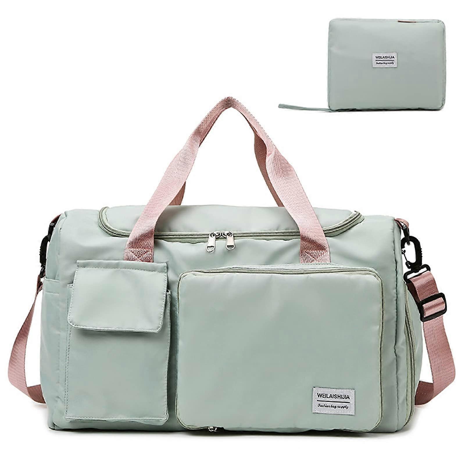 Travel Duffel Bag, Large Capacity Foldable Travel Bag with Wet Pocket and Shoe Compartment, Unisex for Weekend Getaways