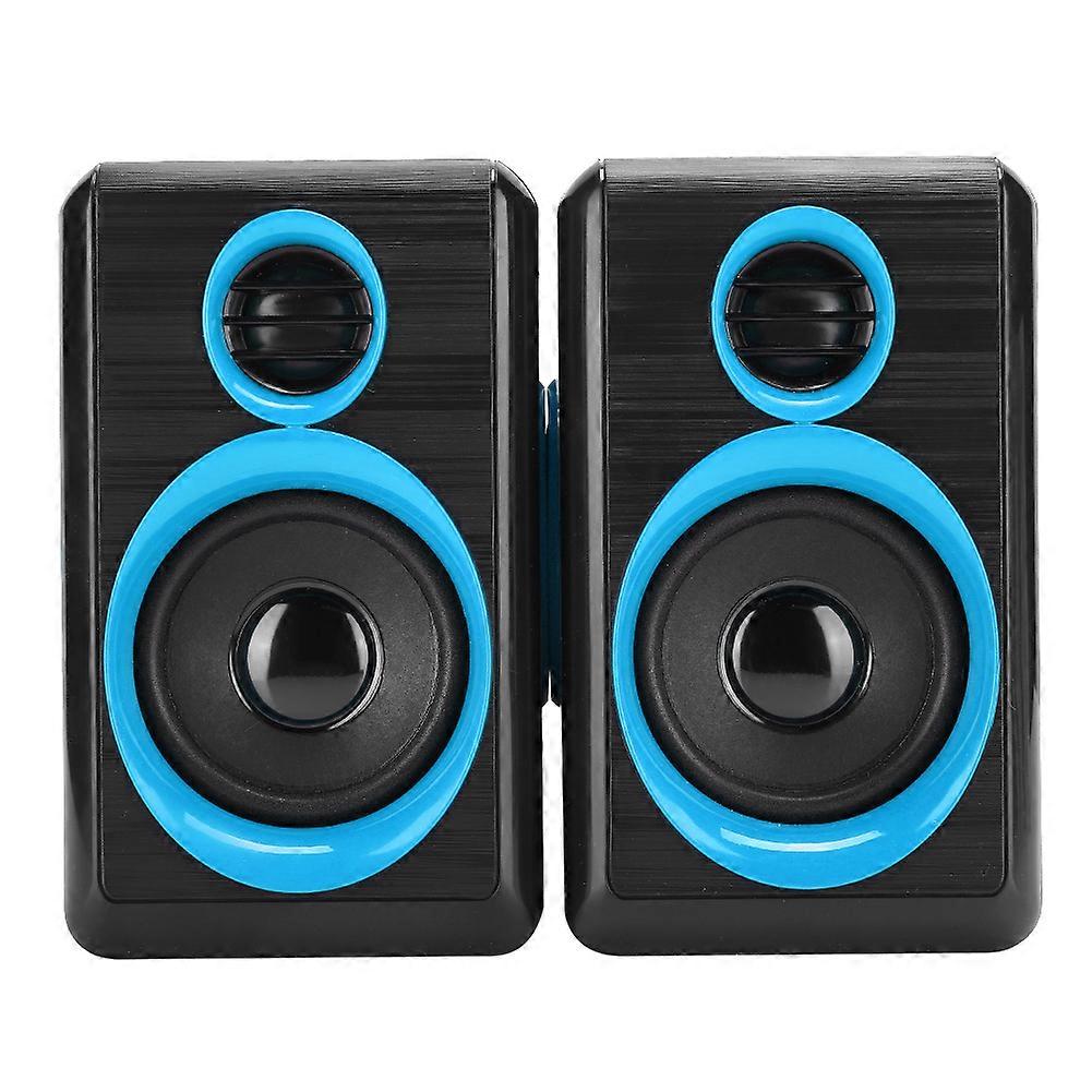 HT-165 USB2.0 Diaphragm Mini Speaker Portable Music Player for Desktop Laptop Computer Noir et bleu