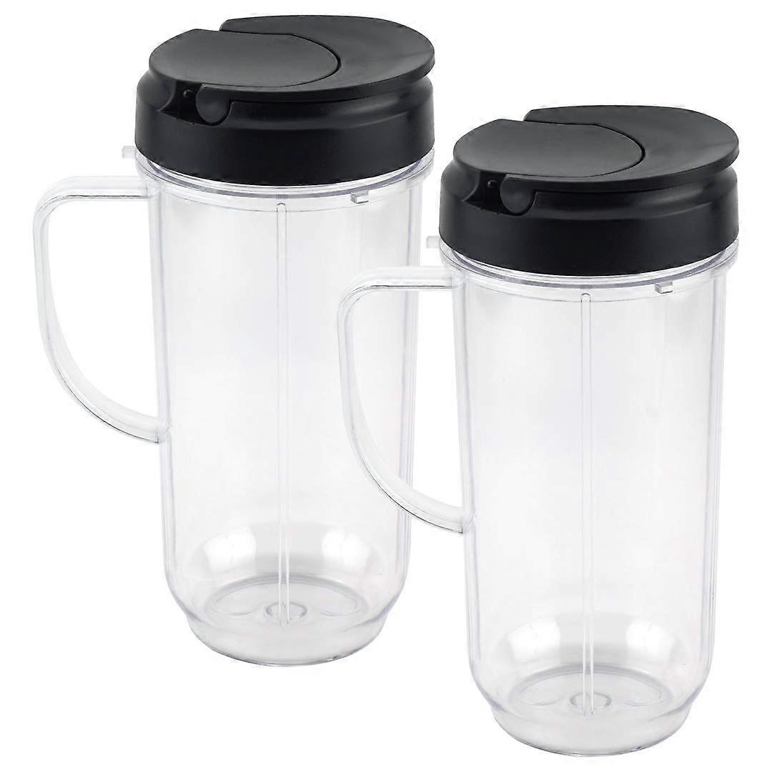22 oz Tall Cup Replacement Part - 2 Pack with Flip Top Lid Compatible with 250W Magic Bullet MB 1001 Blender