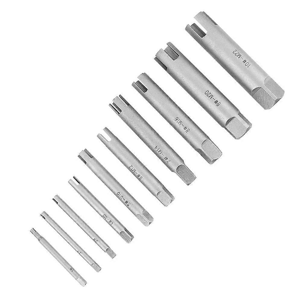 Stripped Screw Tap Extractor Set, High-Speed Steel Broken Head Taps Remover for M3-M12 Size Compatibility